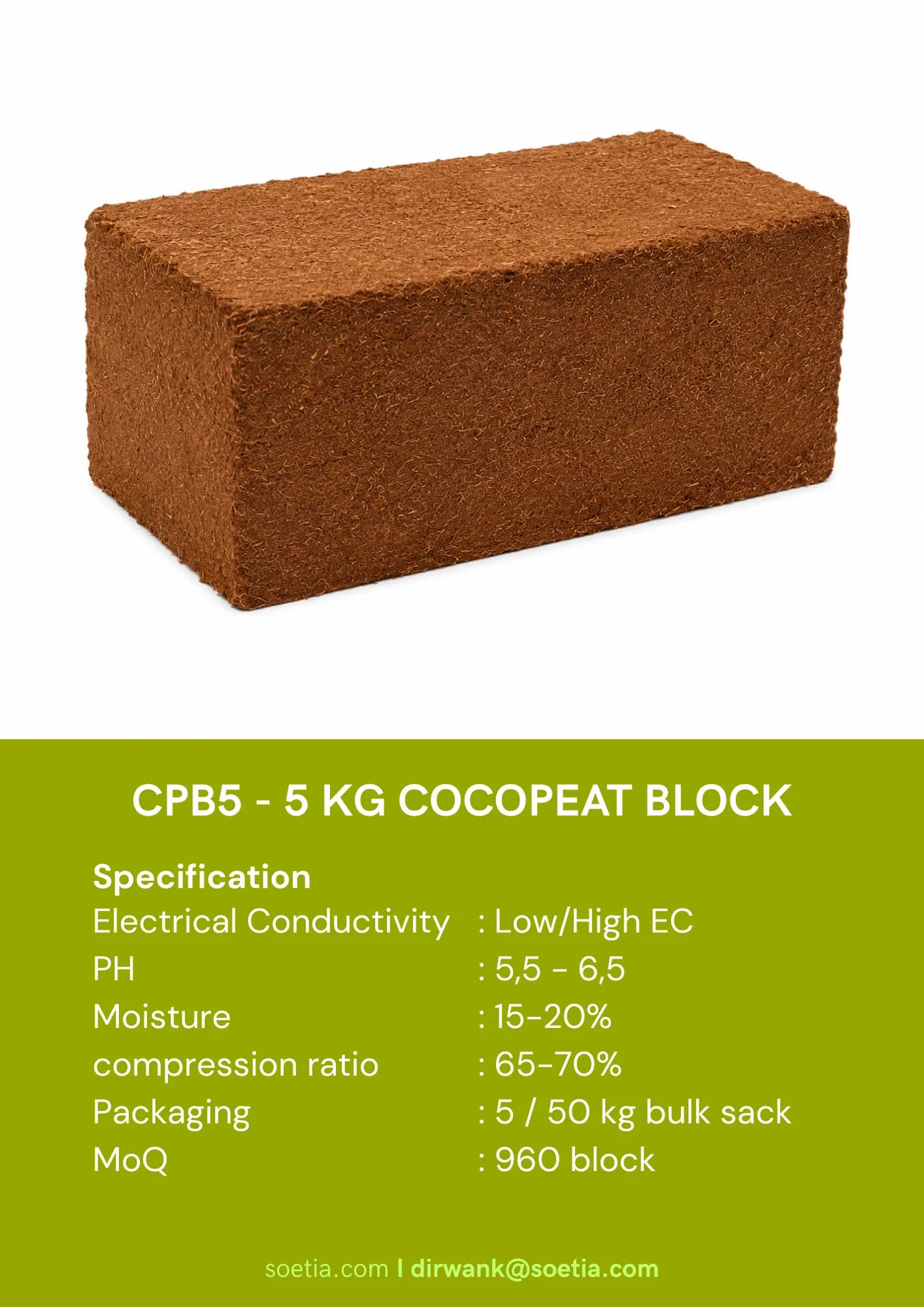 CPB5 - 5kg Cocopeat Block